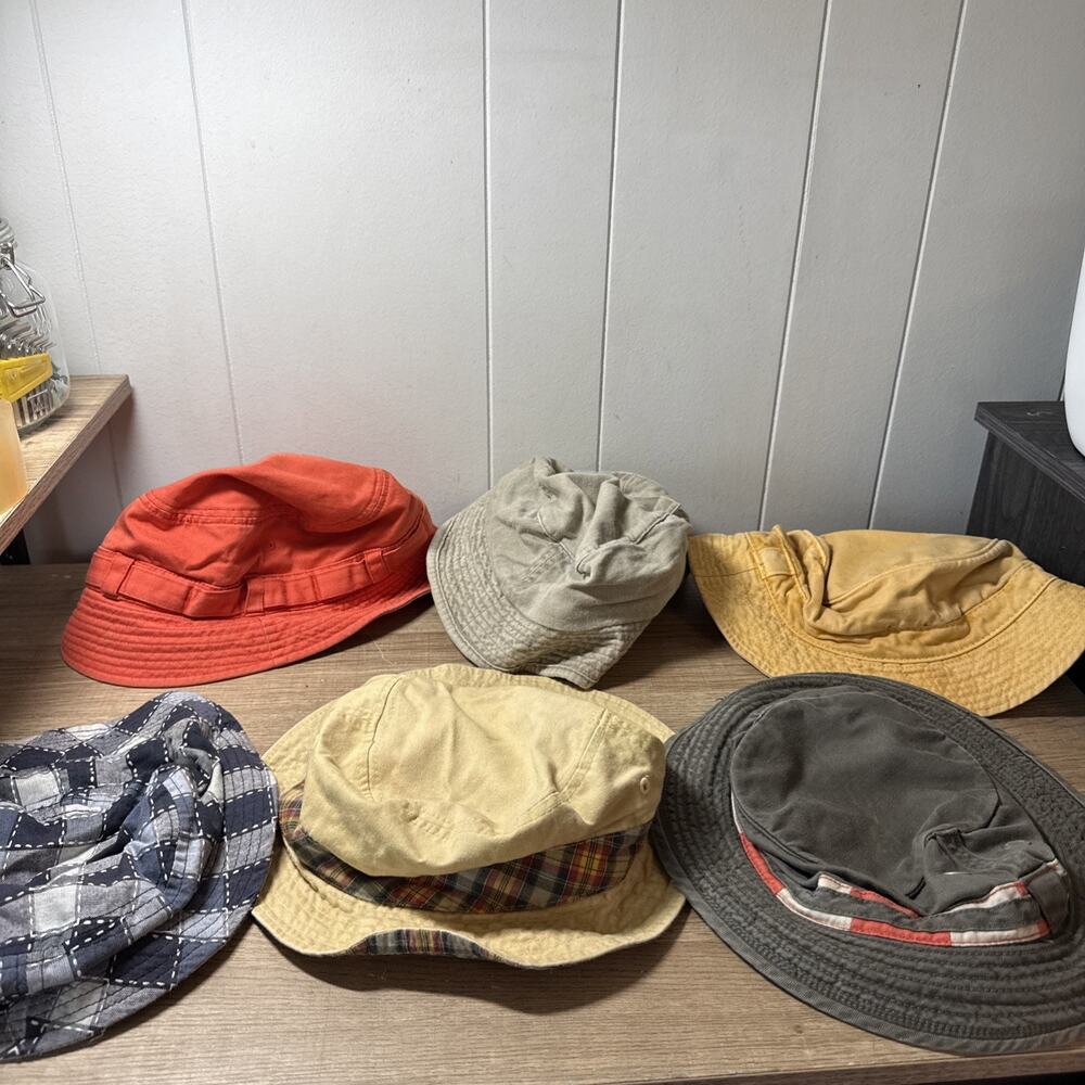 Lot Of 6 Casual Bucket Hat Cap, Dockers, Gap Vintage Hats P2